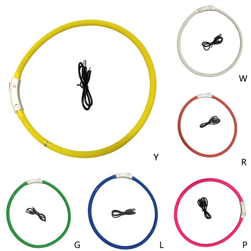 PanDaDa LED 개 목걸이, USB 반려견 야광 목걸이, 충전식 안전 점멸 발광