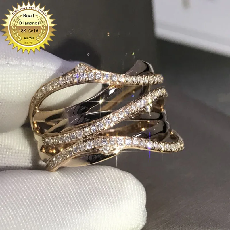 

18k gold ring Natural Real 0.48ct Diamond Ring Engagement&Wedding Jewellery have certificate 0030