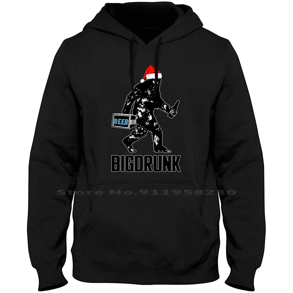 Funny Big Drunk Christmas Party Hoodie Sweater Cotton Illustration Popular Trend Party Part Beer Run Art Hot Fun End Big