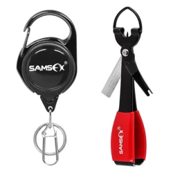 SAMSFX Pro-Outil de pêche rapide, noueur d'ongles, coupe-ligne, pince avec enrouleur Zinger, accessoires de matériel