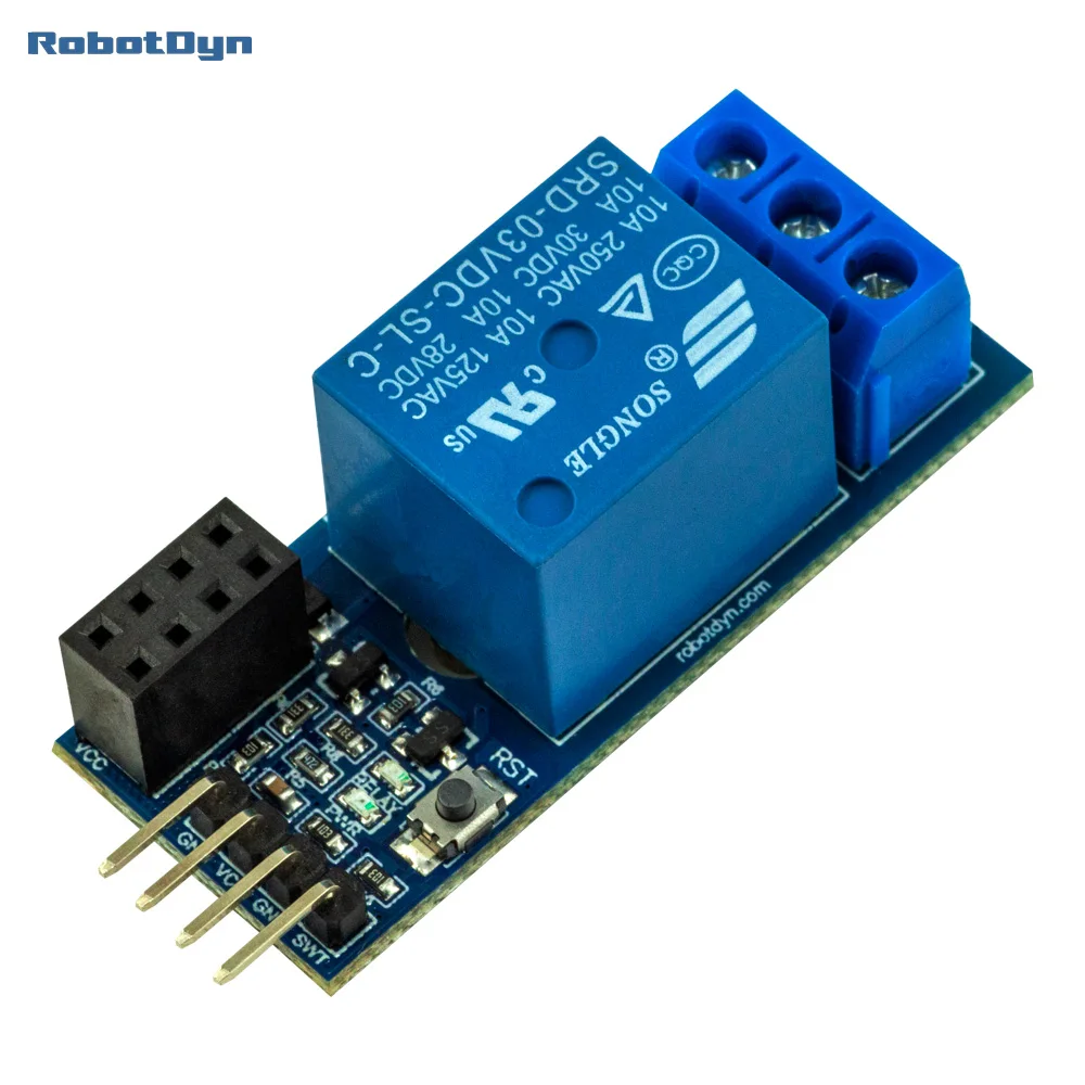 WiFi IoT ESP01 ESP8266 Contact Relay module for AC and DC switching power 10A. For smart home and DIY projects