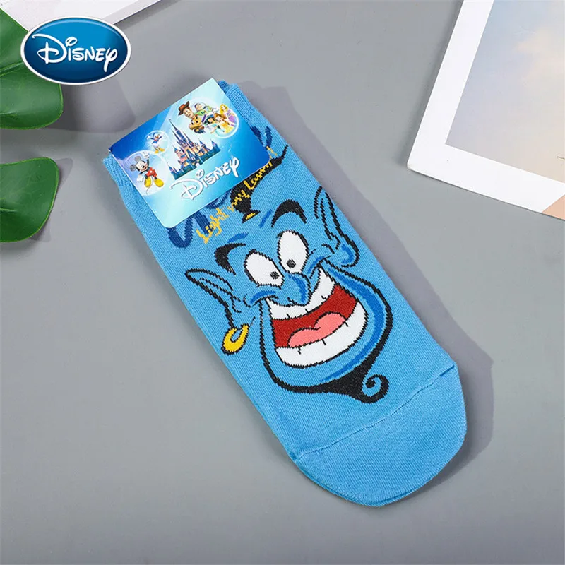 1pair Disney woman Lion King Simba/Wild Boar/Aladdin Lamp God/Dumbo Socks Harajuku cartoon Print Funny sock spring short Sock