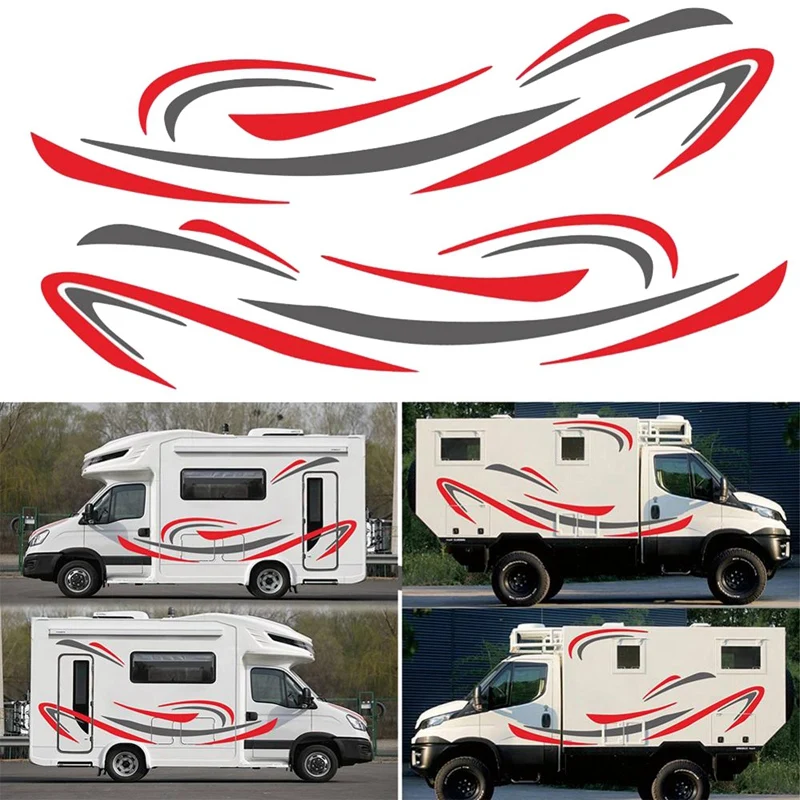 RV Motorhome Universal Body Sticker DIY Stripes image Decal Sticker Decoration for Caravan Trailer