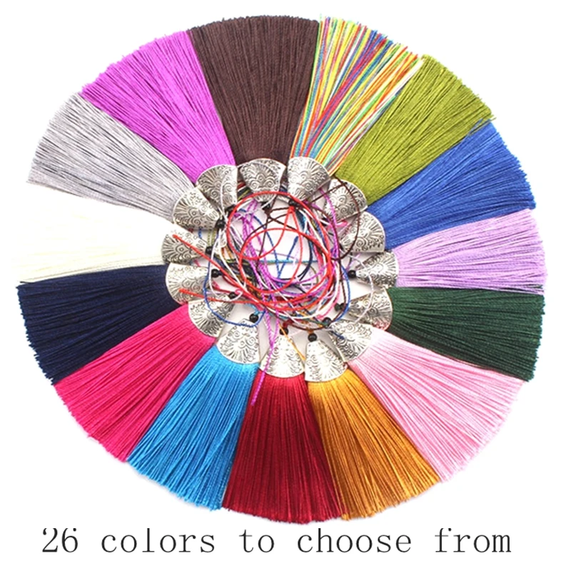 5/10Pcs 8CM Hanging Rope Silk Tassels Fringe Sewing Bang Tassel Trim Key Tassels for DIY Embellish Curtain Access