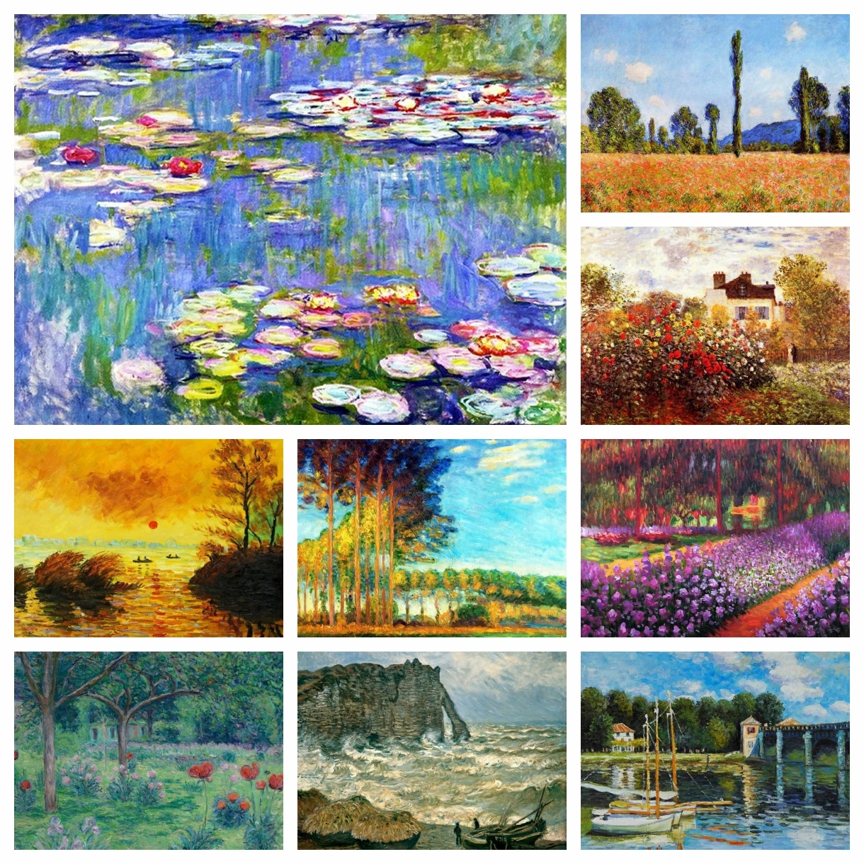 Diamond Painting Famous Painter Monet Oil Painting Scenery Embroidery Full Drill Cross Stitch Kits 5D DIY Rhinestone Home Decor