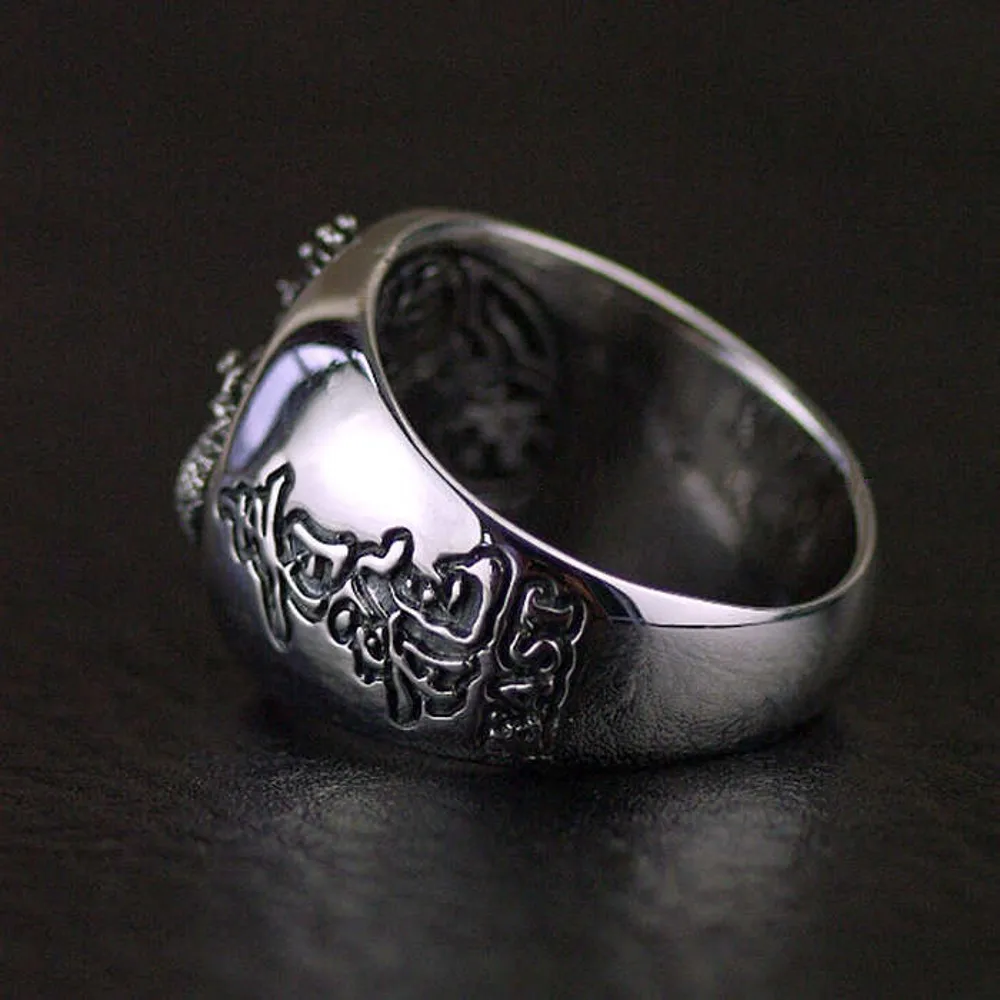 BOCAI New 100% Real S925 Silver Jewelry Accessories Trendy Punk Style Green Dragon Man\'s Ring Exquisite Birthday Gift