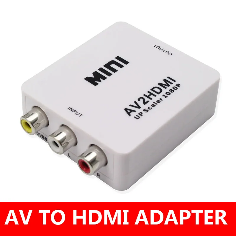 AV/RCA CVBS إلى محول HDMI 1080P فيديو صغير AV2 محول HDMI محول صندوق ل HDTV العارض فك التشفير صندوق دي في دي