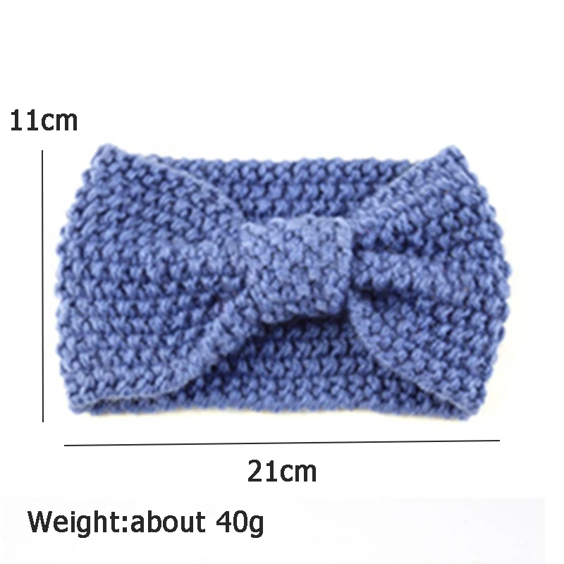 Donarsei Winter Woolen Knitted Headband For Women Elastic Handmade Solid Color Bowknot Turban Bandage Bandanas Hair Accessory