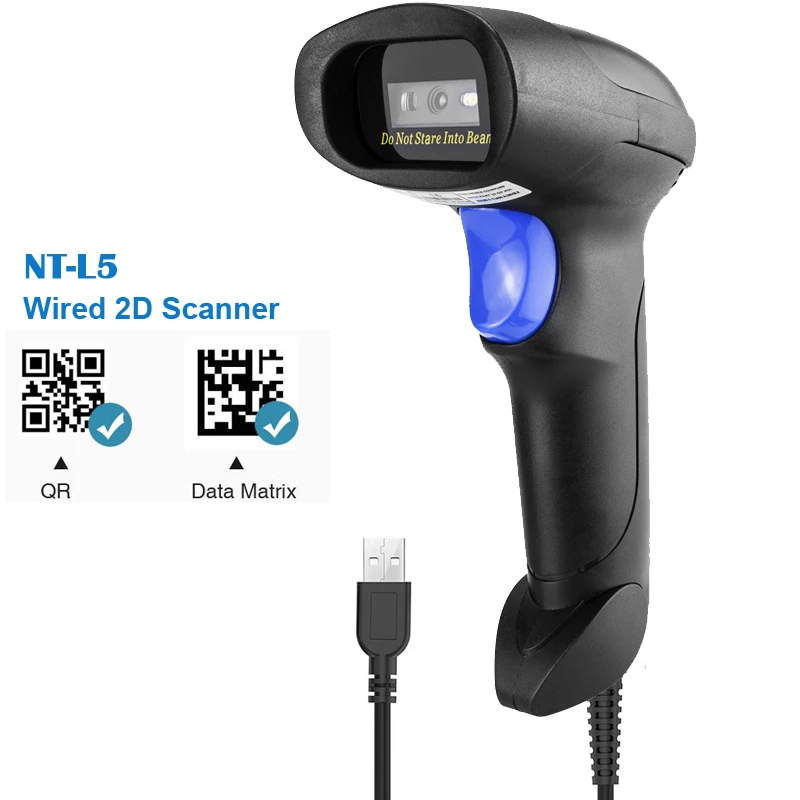 NETUM L8 draadloze 2D-barcodescanner en L5 bekabelde 1D/2D QR-barcodelezer PDF417 voor inventaris POS-terminal