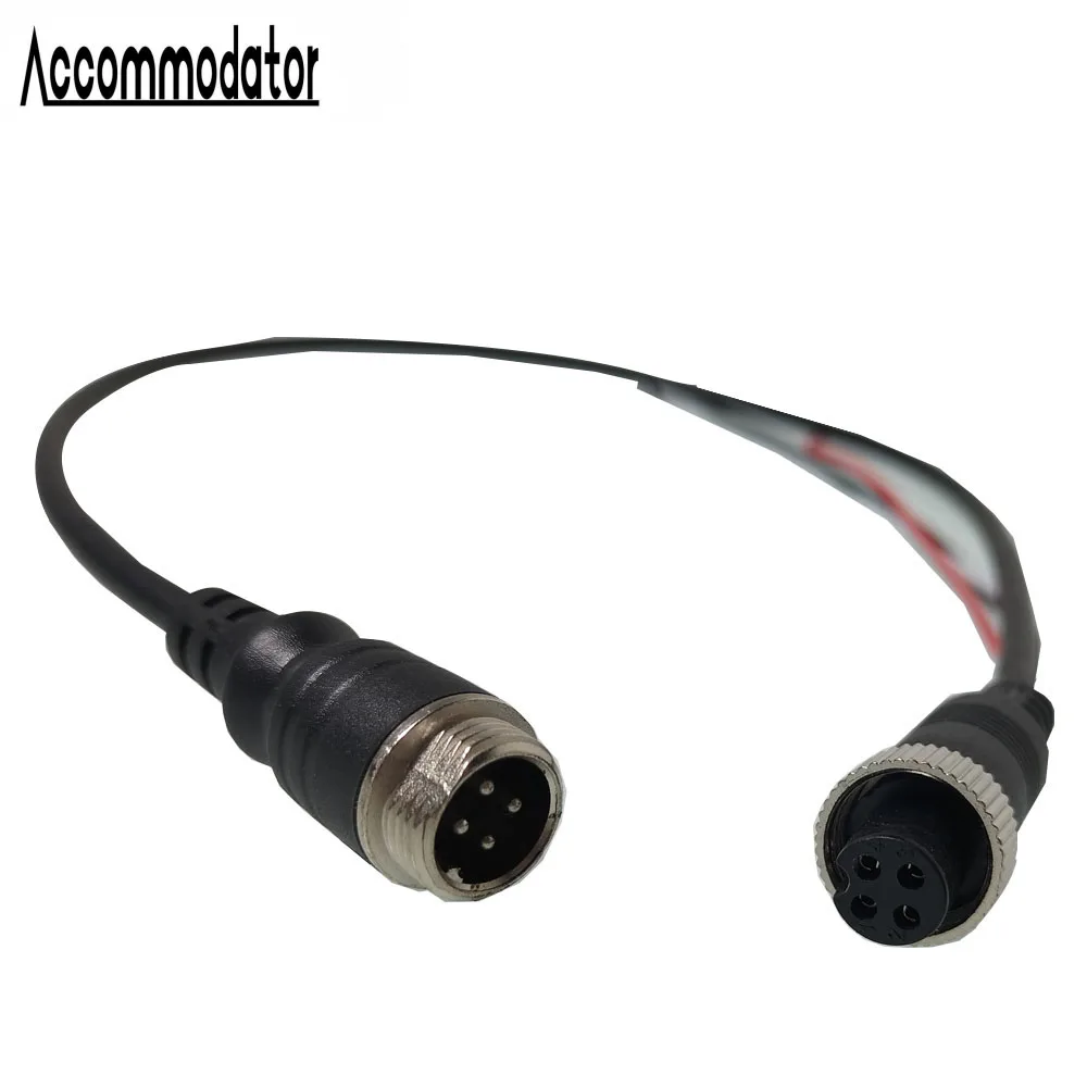 Vehicle video recorder aviation head external tow audio extension cable aviation male and female 4-core monitoring cable