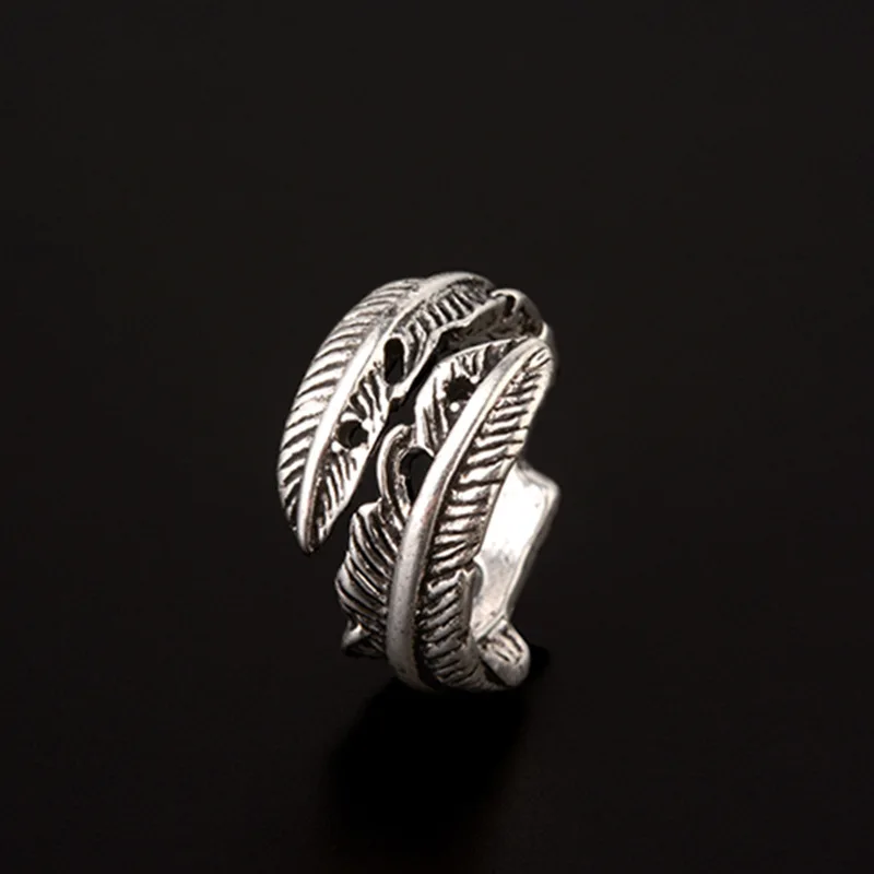 24 stil Vintage Feder Ring Männer Frauen Titan Stahl Motorrad Rock Ring Pfau Federn Pfeil Öffnung Ringe Schmuck Geschenk