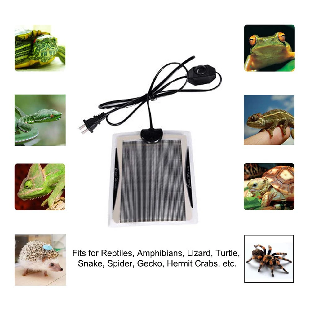 Reptile Heat Pad Temperature Adjustable Under Tank Heater for Turtle Snake Lizard Frog Spider Plant Box 110v 5W 15w 25W 35W