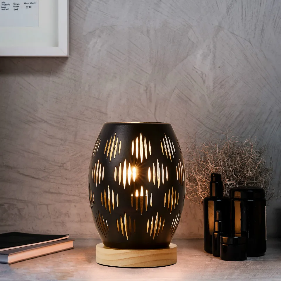 

OuXean E14 40W Table Lamp Black Night Lights Home Decoration Gift Wedding Bedroom Decor Baby Room Cafe Bar