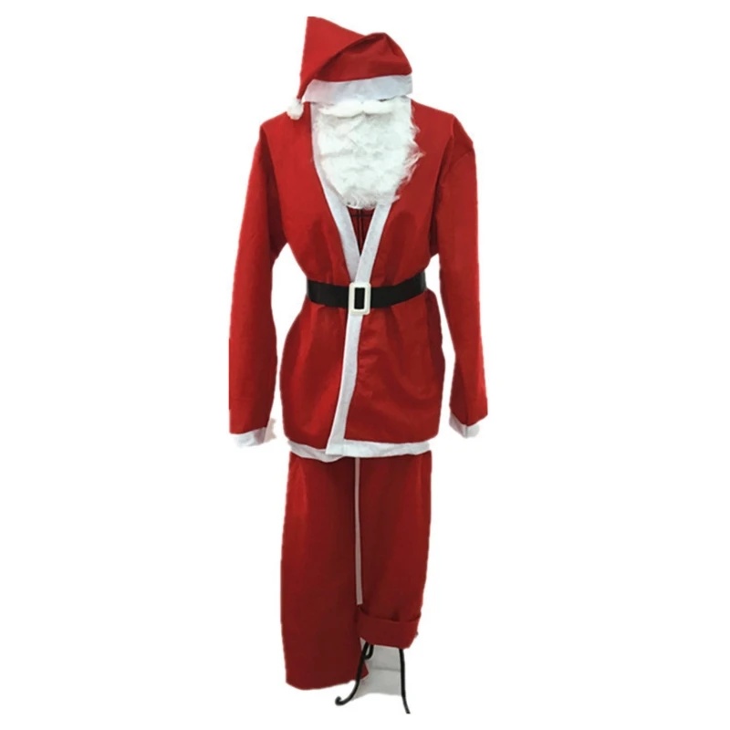 5 Kit adulto natale Costume di babbo natale per uomo donna Cosplay travestimento circo divertente festa carnevale abbigliamento Performance