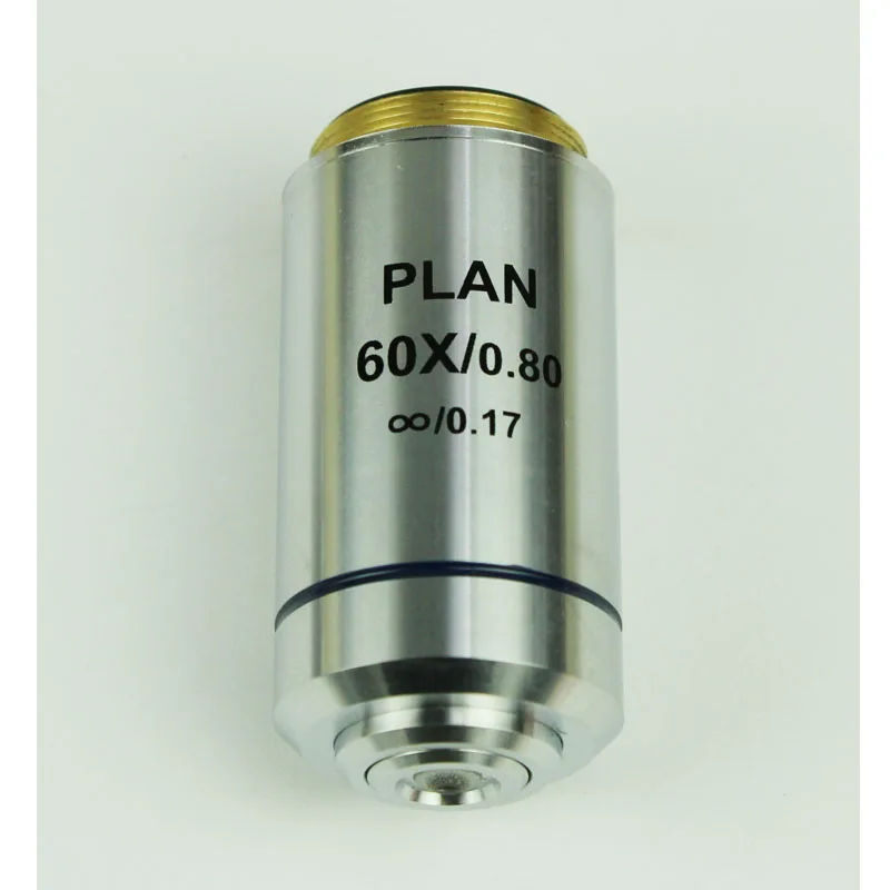 Plano infinito objetivo 4x 10x 20x 40x 60x 100x microscópio de alta qualidade objetiva 195 acromática microscópio peças