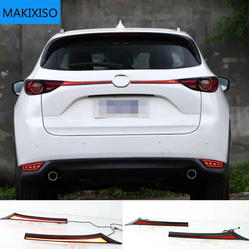 

1Set Car Rear Bumper Trunk Tail Light For cx-5 cx5 2017 - 2020 LED Rear Fog Lamp Brake Light Dynamic Turn Signal Reflector