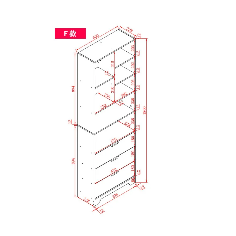 Creative Bookcase Simple Modern Students Bedroom Simple Bookshelf Economy Display Cabinet Living Room Storage Rack