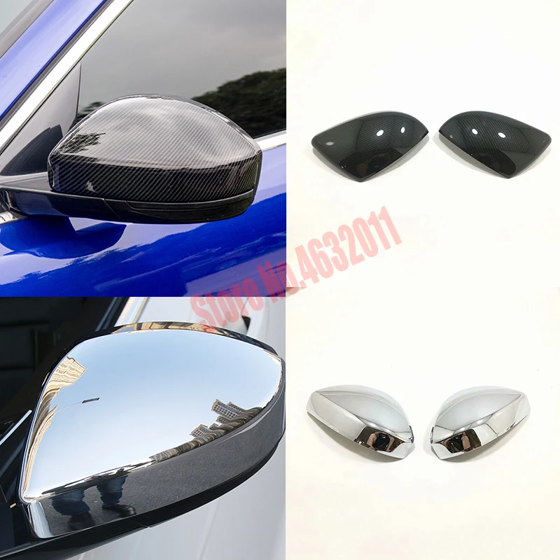 

For Jaguar F-PACE F PACE 2016-2018 ABS Chrome/Carbon Fibre Outside Door Rearview Mirror Rain Eyebrow Cover Accessories 2pcs