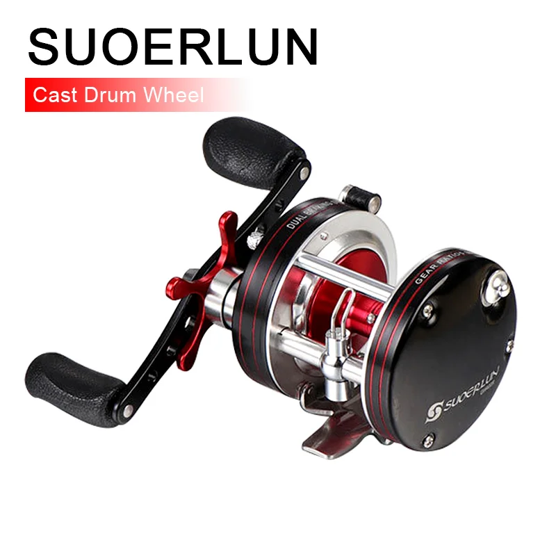 MASCOTTE Cast Drum Wheel 5.3:1 Gear Ratio Stainless Steel Fishing Reel All Metal Fishing Wheel Fishing Reels Drum For Tackles