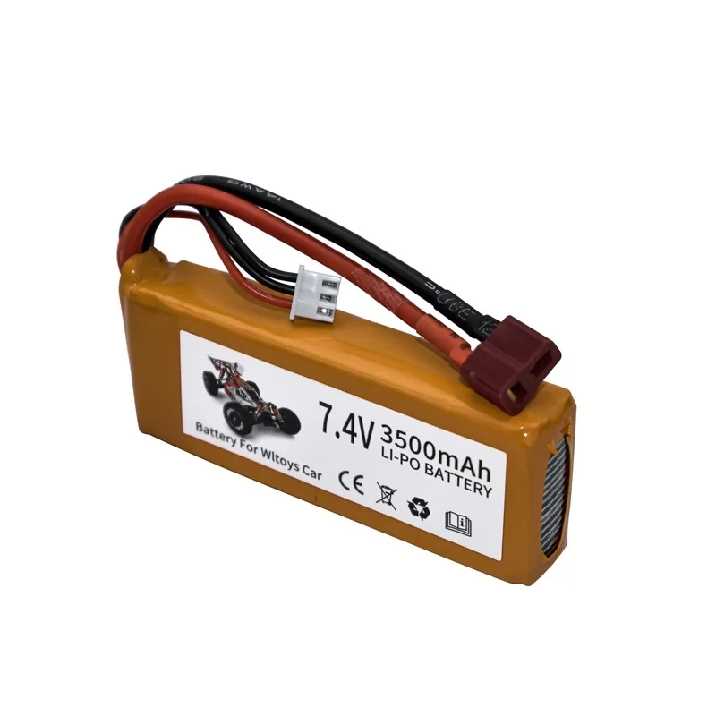 Upgrade 2s 7.4V 3500mAh Lipo battery For 144001 Car Rechargable Battery for 124017 124018 104001 12428 RC Car Parts 10Pcs