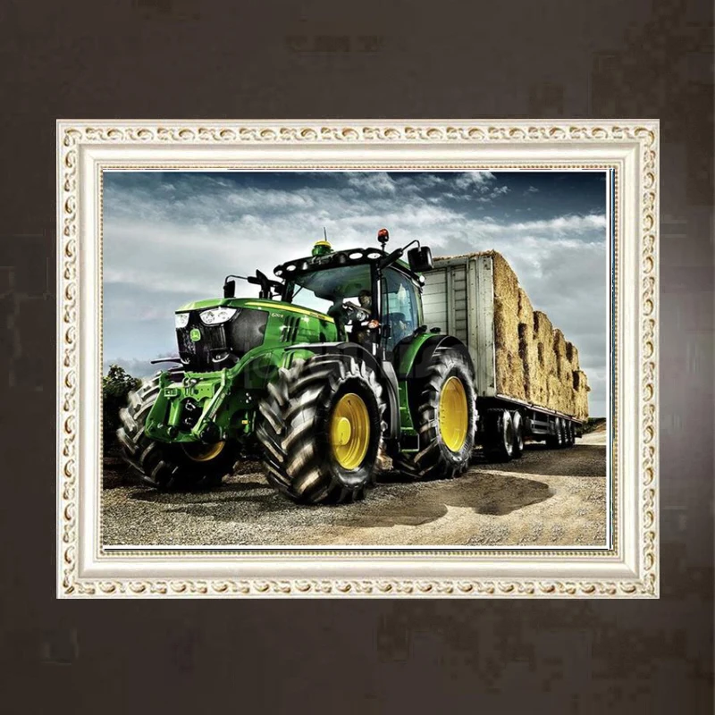 

New Diamond Painting Full Square/Round Drill Green Tractor Truck 5D Daimond Painting Embroidery Picture Cross Stitch Kit Mosaic