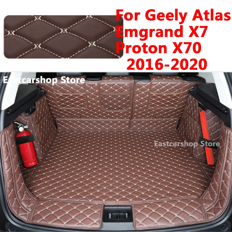 

For Geely Atlas Proton X70 2020 2019 2018 2017 2016 Car Trunk Mats Leather Durable Cargo Liner Boot Carpets Interior Accessorie