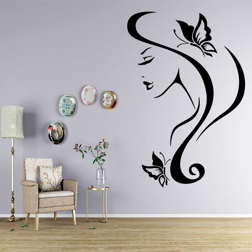 Beauty Salon Vinyl Wall Sticker Home Decorative Wall Paper For Living Room Bedroom Make Up Wall Art Sticker Murals