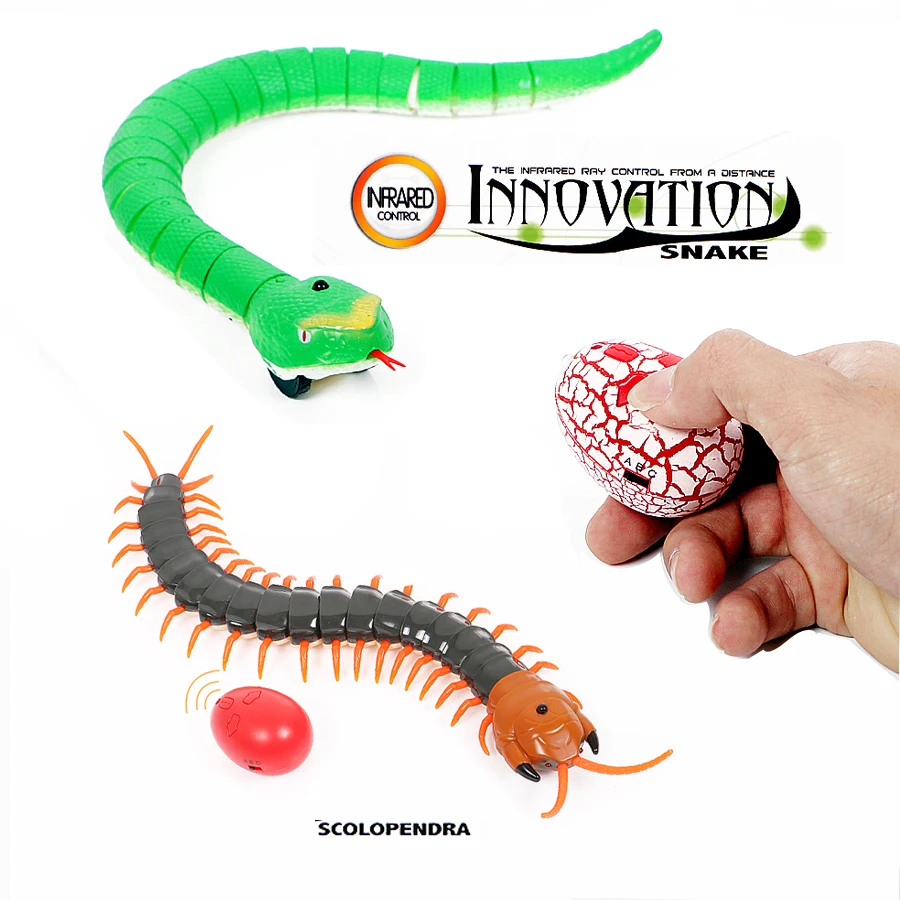 Novidade rc cobra scolopendra robô de controle remoto insetos brinquedo animal com cabo usb aterrorizante brinquedos do dia das bruxas