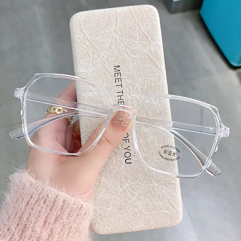 New unisex square polygon glasses for men women pc frame glasses plain glasses Nearsighted Eyewear Glasses -1.0 -2.5 -1.5 -2.0