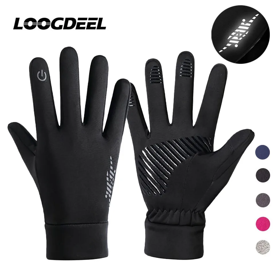 LOOGDEEL Running Gloves Full Finger Comfortable Soft Anti-slip Wear-resistant Gloves Men Women Outdoor Sports Jogging Gloves