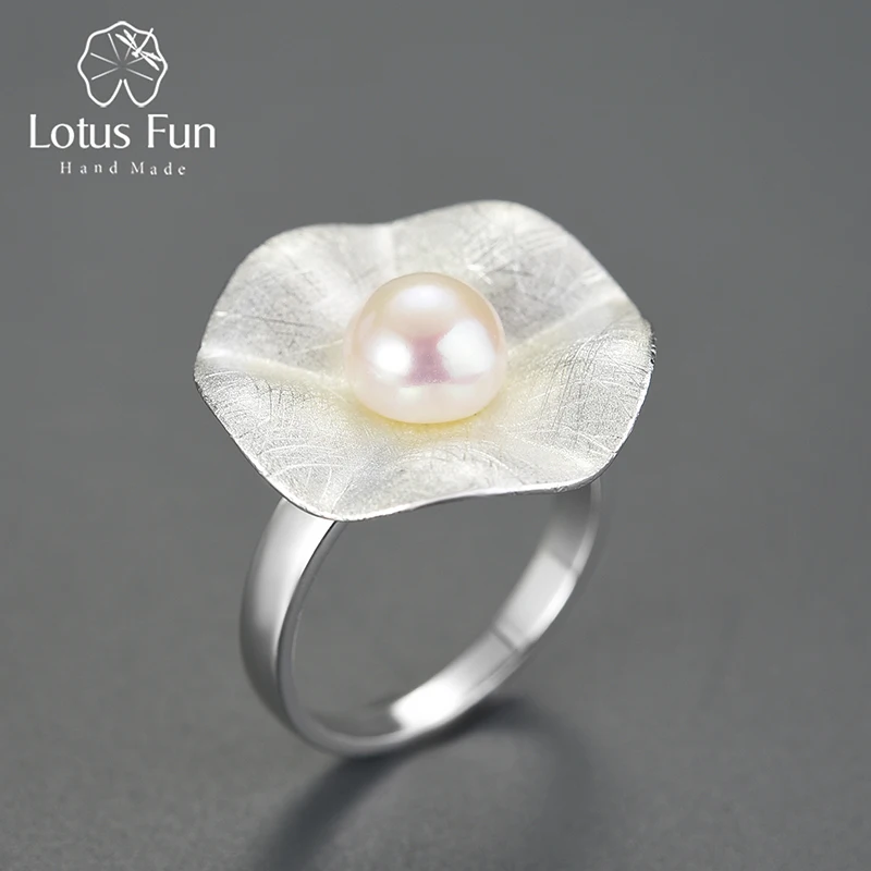 

Lotus Fun Real 925 Sterling Silver Natural Pearl Original Handmade Designer Fine Jewelry Fashion Leaf Rings for Women Gift 2022