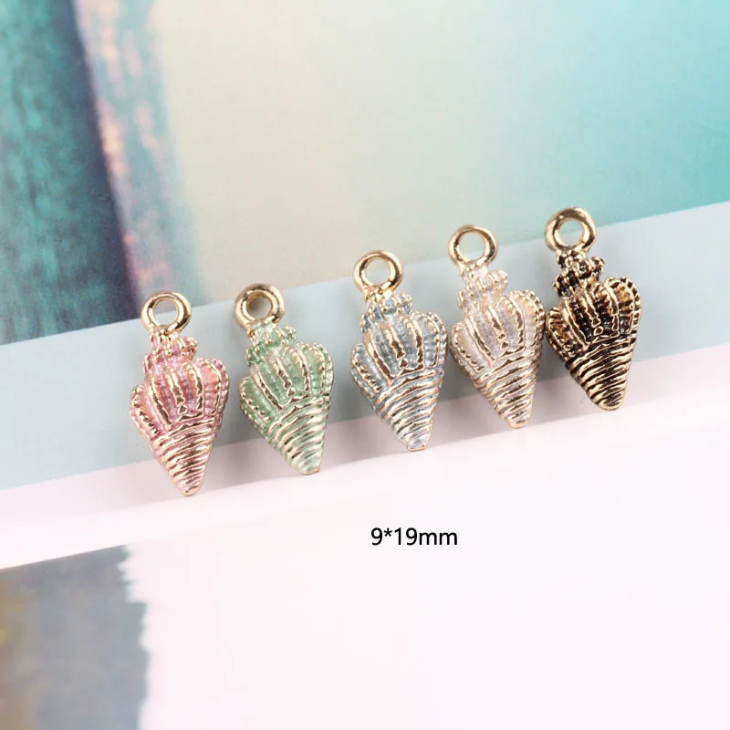 5-15pcs Cute Starfish Conch Sea Shell Charms Pendant Ocean Style Anklet Keychain Bracelet Necklace Jewelry DIY Craft Accessories