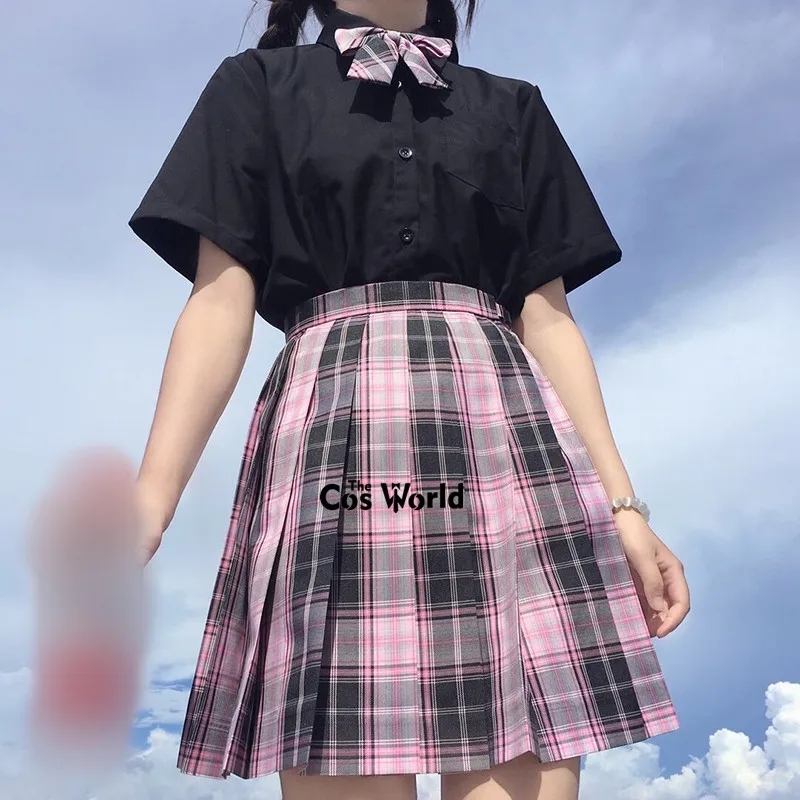 [Spicy Girl] Japanese Summer High Waist Pleated Plaid Skirts For JK School Uniform Students Cloths