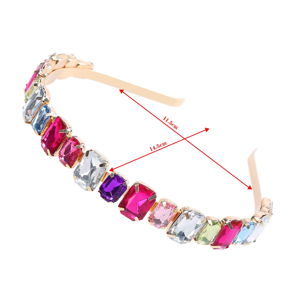 AWAYTR Baroque Jeweled Headband Hair Hoop Women Wedding Bride Flowers Crystal Hairband Rhinestone Bezel Elegant Hair Accessories