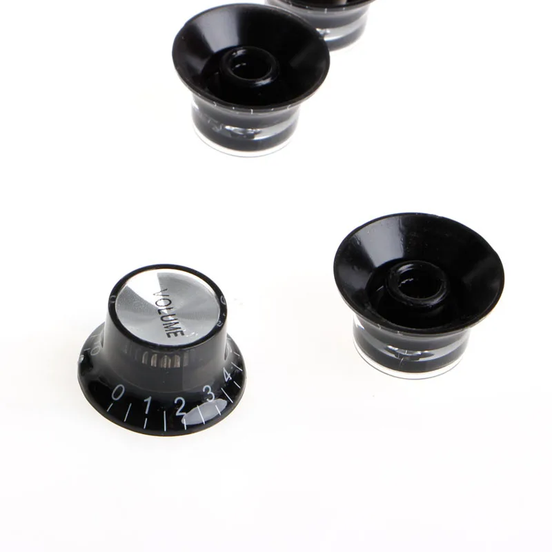 2 Tone 2 Volume Knobs Buttons Guitar Control Silver Hat Bell Top Potentiometer Cap For LP SG