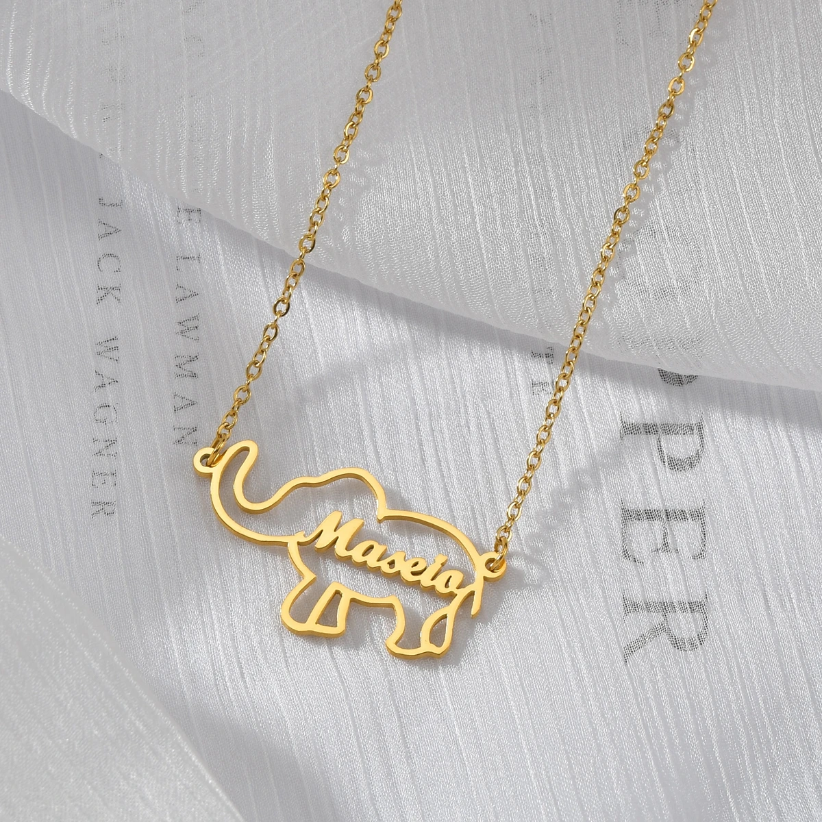 Fashion Custom Name Stainless Steel Lovely Shape Kids Necklaces Personalized Jewelry Chain Crown Heart Chain for Women Gifts