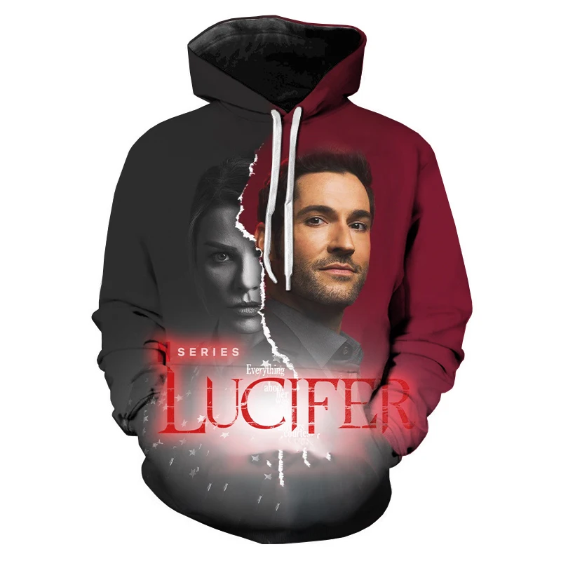 Neue Lucifer 3D Gedruckt Hoodies Unisex Amerikanischen TV Serie Casual Sweatshirts Oansatz Polyester Lustige Bigsize Pullover Übergroßen