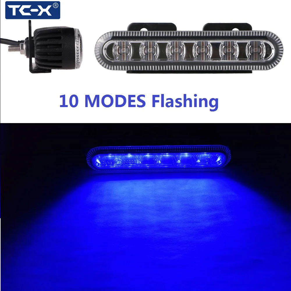 TC-X ECE R65 E-Mark Strobe 10 Modes Warning Light High Power Ambulance Lamp Car Emergency With EU Certification (Blue)