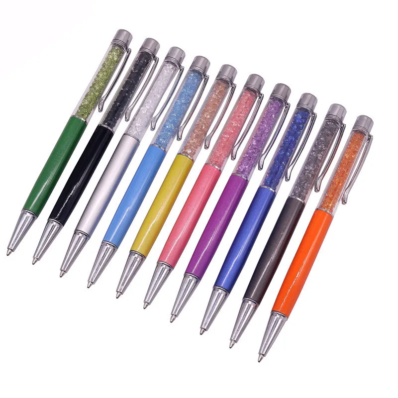 10 Stück kreative Kristalls tift Diamant Kugelschreiber Briefpapier Kugelschreiber Stift Stift 0,7mm blau Nachfüllung