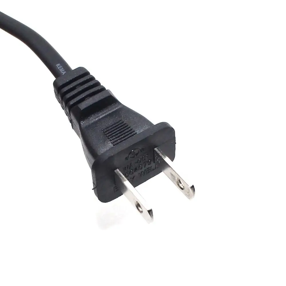 US 2 Prong Retractable Power Cord, US NEMA 1-15P To Right Angeled IEC60320 C13 Ultra Short Extension Lead Cable 10A