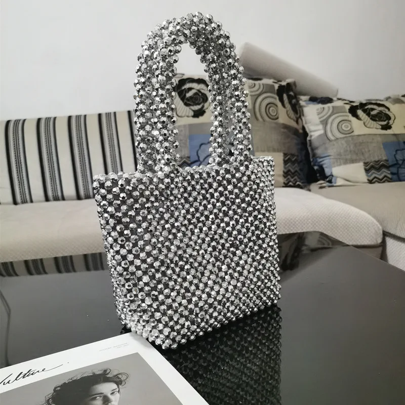 

17xCM Ins Fairy Beaded Handbag Hand-woven Pearl Bag Female a5991