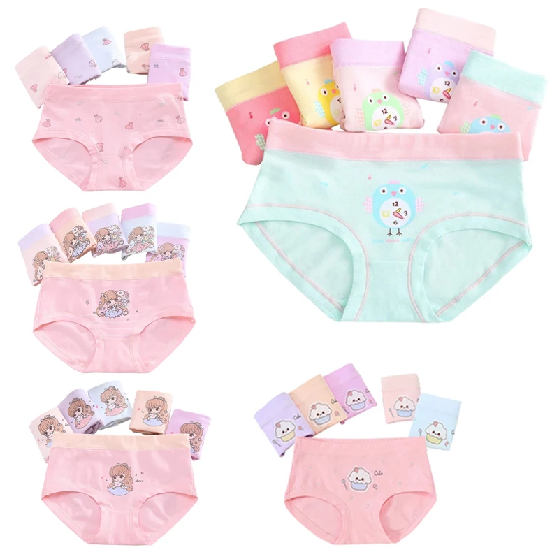 2Pcs/Lot Baby Panties For Baby Girls Children Underwear Cotton Kids Girl Cartoon Panti Child Teen Boxer Panty 2-16 Years