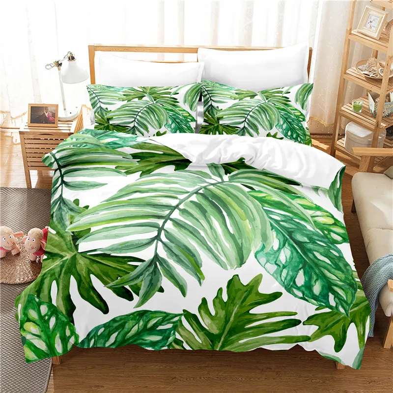 Banana Leaf Bedding Set Duvet Cover Set 3d Bedding Digital Printing Bed Linen Queen Size Bedding Set Fashion Design