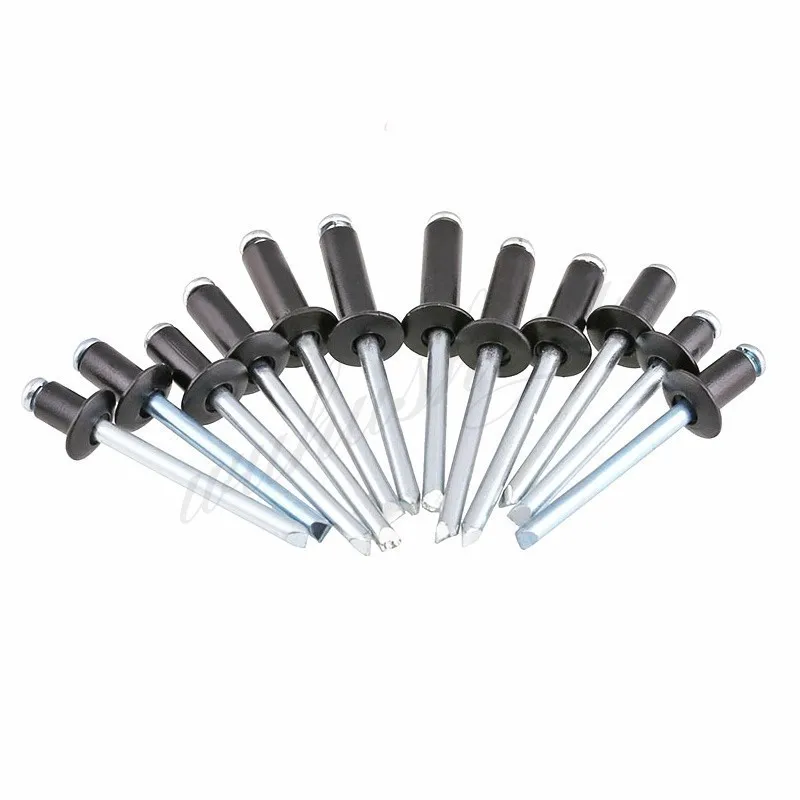 10/50 PCS M3.2*6/8/10/12/14/16  3.2mm black Aluminium Blind Round Head Rivets Nail Decoration Pop Rivets