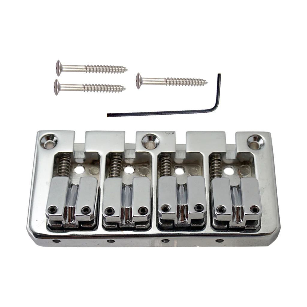 4 String Electric Bass Guitar Bridge Adjustable Saddle Hardtail Bridge Musical Instrument Parts