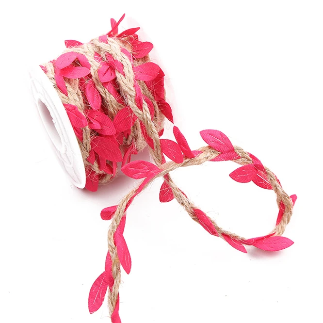 

100pcs wholesale 5M Green Leaves Rattan Weaving Hemp Rope Gift Bouquet Packaging Rope DIY Birthday Wedding Decoration Rattan