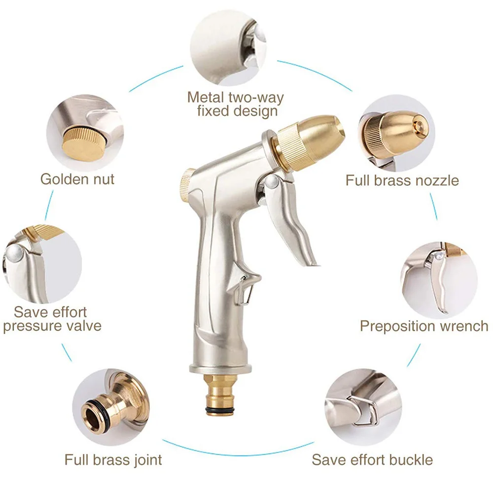 Металлический распылитель воды высокого давления для сада, опрыскиватель для воды, бытовые Пистолеты для мытья газонов и автомобилей, полив двора, сбрызгивание