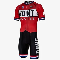 Bont Men Pro Team Inline Speed Skating Racing Suit Skinsuit Fast Skate Triathlon Clothing Cycling Clothes Jumpsuit Ropa Ciclismo