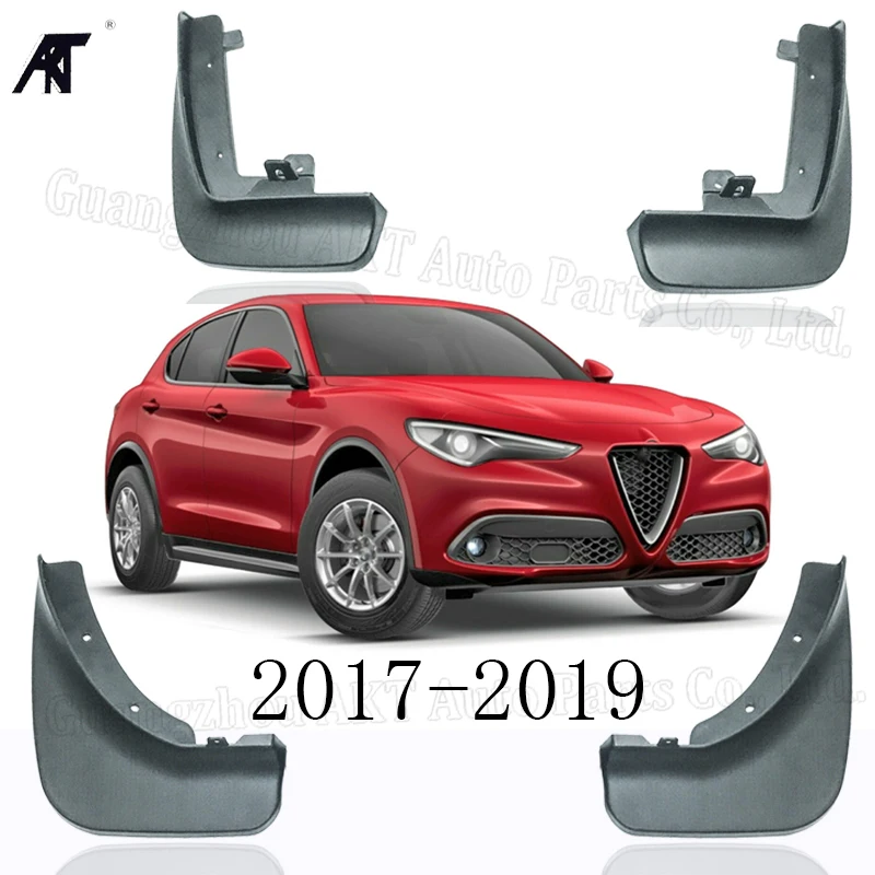 

Black Front &Rear Mud Fender Flaps Splash Guard Mudflaps Mudguard Cover Trim for Alfa Romeo Stelivo SUV 2016~2019 Mud Flap