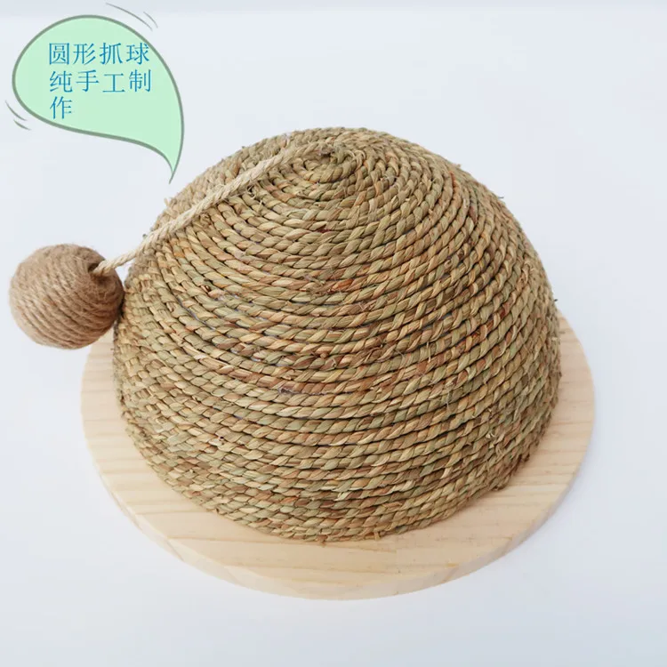 Round Ball Scratching Board for Cat, Solid Wood, Semicircle Catching Board, Funny Toy